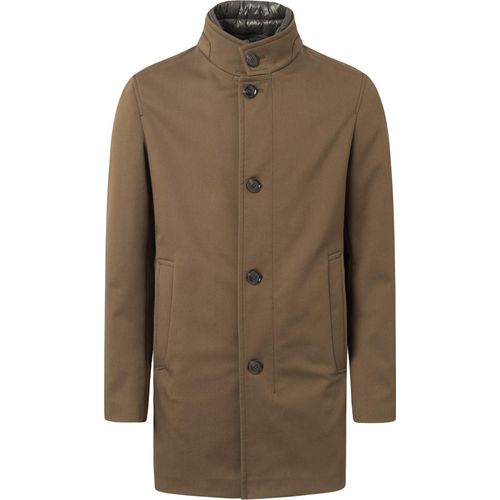 Strellson Winterjacke Finlay braun einfarbig Reißverschluss + Knopf normale Passform Baumwoll-Stretch