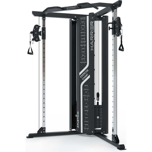 ATLETICA Harrier | Kabelzugstation | 1:2 & 1:1 Übersetzung | 2x 90kg Gewichtsblock | Edelstahl-Komponenten | Functional Trainer | Dualer Kabelzug