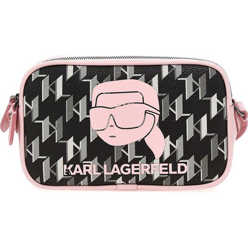 Karl Lagerfeld K Ikonik 2.0 Frauen Monogramm Kamera Tasche Schwarz Rosa – Einheitsgröße / Schwarz Rosa