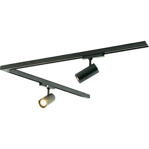 Qub Zoom LED Schienensystem – L-Form – 2 x 100cm – 2x Spots – 3-Phasen – Deckenstrahler Schwarz – Einstellbare Helligkeit 20W/25W/30W – Farbtemperatur 2700K/3000K/4000K (Warmweiß bis Tageslichtweiß)