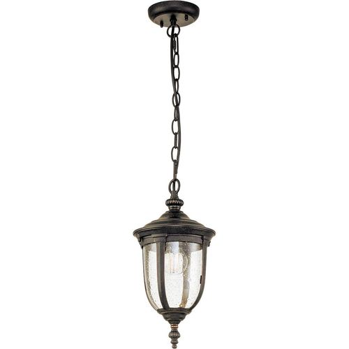 Hängeleuchte außen Glas Aluminium IP44 18,5 cm breit H: max. 141,2 cm in Bronze verwittert Rustikal