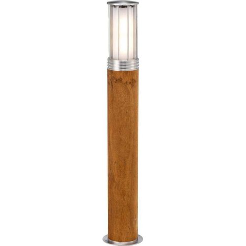 Pollerleuchte Holz IP55 70 cm hoch Teak Edelstahl Modern Außenleuchte