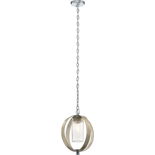 Außenleuchte Aluminium Glas B: 30,5 cm H: max. 203,3 cm IP44 gebürstet Grau Antik rund Modern
