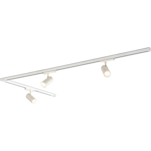 Qub Zoom LED Schienensystem – L-Form – 200cm + 100cm – 3x Spots – 3-Phasen – Deckenstrahler Weiß – Einstellbare Helligkeit 20W/25W/30W – Farbtemperatur 2700K/3000K/4000K (Warmweiß bis Tageslichtweiß)
