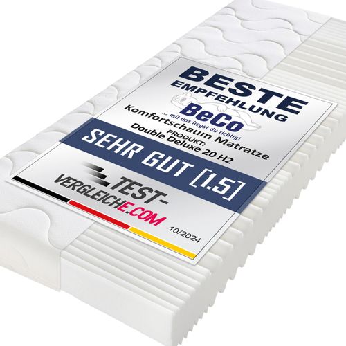 Komfortschaummatratze Double Deluxe 20, Größe:90 x 190 cm, Härtegrad:H2 (0 kg - 100 kg)
