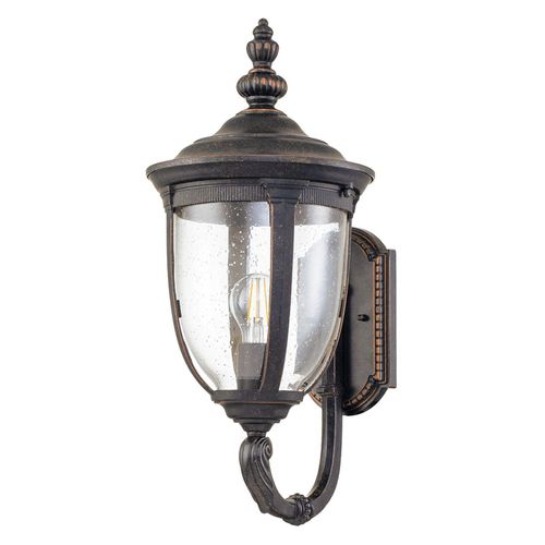 Außenlampe Wand Aluminium Glas IP44 54,3 cm hoch in Bronze verwittert Transparent Rustikal Wandleuchte außen