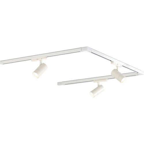 Qub Zoom LED Schienensystem – U-Form – 3x 100cm – 3x Spots – 3-Phasen – Deckenstrahler Weiß – Einstellbare Helligkeit 20W/25W/30W – Farbtemperatur 2700K/3000K/4000K (Warmweiß bis Tageslichtweiß)