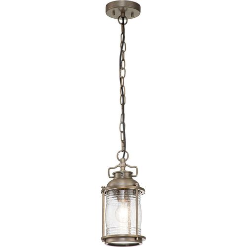 Außenleuchte Glas Aluminium E27 IP44 15,4 cm breit H: max. 230,6 cm in Bronze brüniert rund Vintage