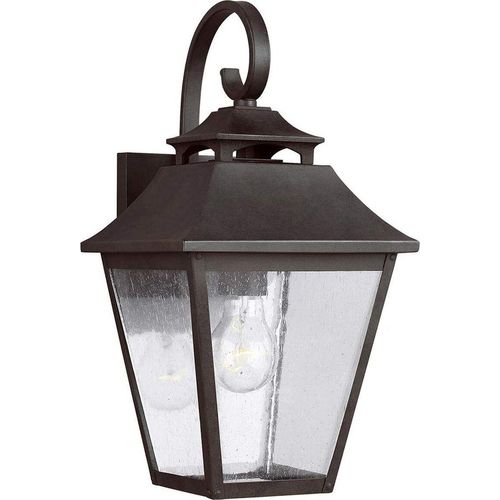 Wandleuchte außen Edelstahl Glas 40,6 cm hoch IP44 Schwarz antik Rustikal