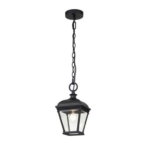 Außenleuchte Aluminium Glas 18 cm breit H: max. 141,2 cm IP44 Schwarz E27 Vintage Hängeleuchte außen