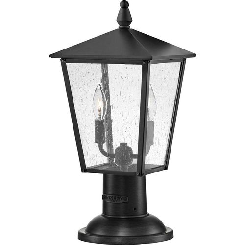 Sockelleuchte Aluminium Glas IP44 44,4 cm hoch Schwarz 2-flammig Rustikal Wegeleuchte
