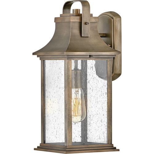 Wandleuchte außen Aluminium Glas H: 42,6 cm IP44 in Bronze brüniert E27 Rustikal Wandlampe