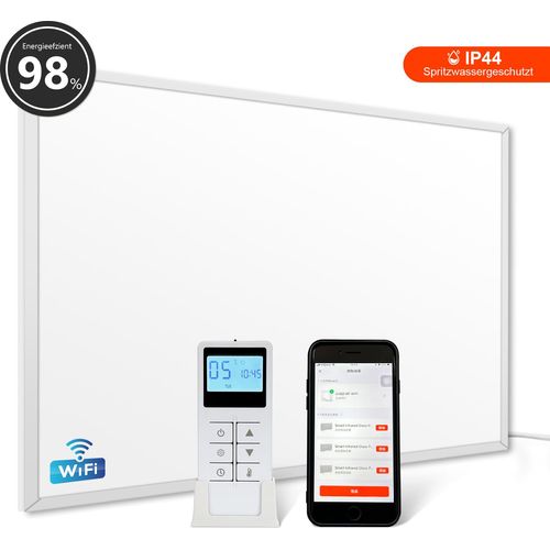 Infrarotheizung 980Watt Wandheizung für 15-16qm Überhitzungsschutz Heizkörper Flachheizung Heizpaneel inkl. Fernbedienung und Thermostat