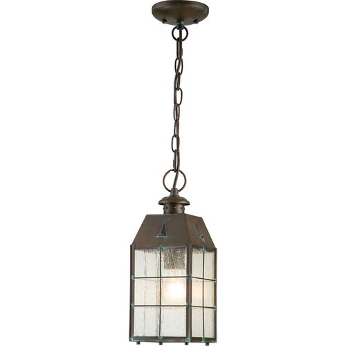 Pendelleuchte außen Glas Messing massiv E27 IP44 H: max. 205,1 cm in Antik Maritim Außenleuchte