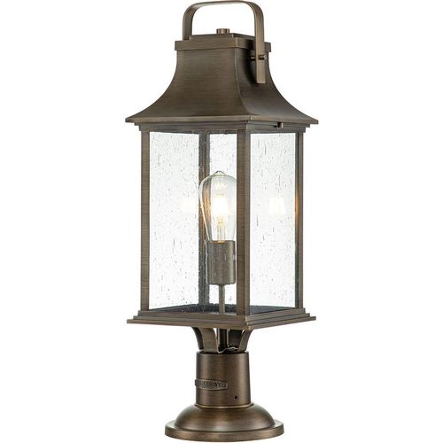 Sockelleuchte Glas Aluminium E27 IP44 64,8 cm hoch in Bronze brüniert Rustikal Wegeleuchte