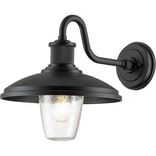 Außenleuchte Wand Glas Aluminium IP44 33,1 cm hoch Schwarz Maritim Außenlampe