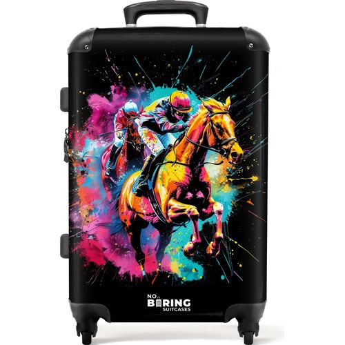 NoBoringSuitcases.com Hartschalen Koffer Mittelgroß 67x43x25 cm, 72L, Graffiti Sport: Reiten, Reisekoffer mit 4 Rollen