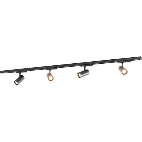 Qub Zoom LED Schienensystem – I-Form – 400cm – 4x Spots – 3-Phasen – Deckenstrahler Schwarz – Einstellbare Helligkeit 20W/25W/30W – Farbtemperatur 2700K/3000K/4000K (Warmweiß bis Tageslichtweiß)