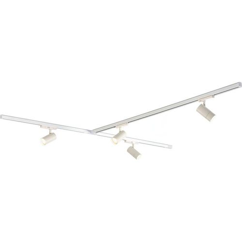 Qub Zoom LED Schienensystem – T-Form – 2x 100cm + 200cm – 4x Spots – 3-Phasen – Deckenstrahler Weiß – Einstellbare Helligkeit 20W/25W/30W – Farbtemperatur 2700K/3000K/4000K (Warmweiß bis Tageslichtweiß)