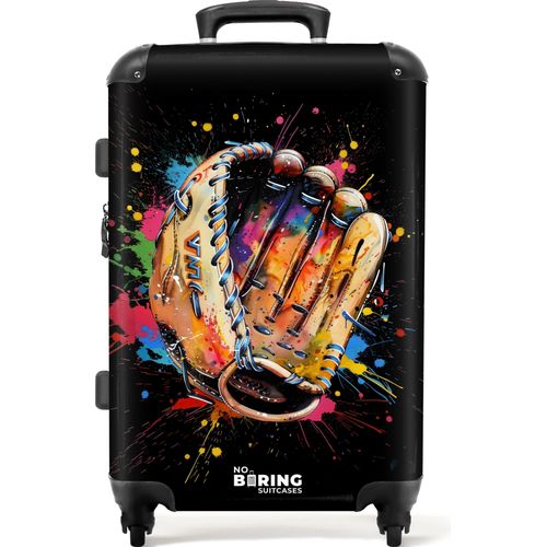 NoBoringSuitcases.com Hartschalen Koffer Mittelgroß 67x43x25 cm, 72L, Graffiti Sport: Baseball-Handschuh, Reisekoffer mit 4 Rollen