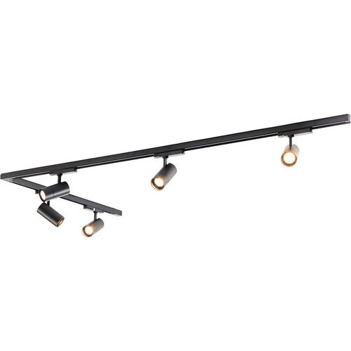 Qub Zoom LED Schienensystem – L-Form – 1x 300cm + 200cm – 5x Spots – 3-Phasen – Deckenstrahler Schwarz – Einstellbare Helligkeit 20W/25W/30W – Farbtemperatur 2700K/3000K/4000K (Warmweiß bis Tageslichtweiß)
