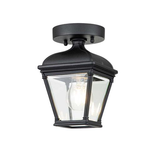 Außenlampe Glas Aluminium E27 IP44 14,2 cm breit Schwarz Vintage Design Außenleuchte