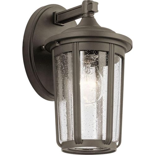 Wandleuchte außen Glas Aluminium E27 IP44 H: 27,9 cm in Bronze Antik Vintage Design
