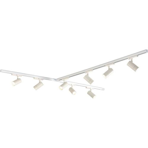 Qub Zoom LED Schienensystem – T-Form – 2x 200cm + 400cm – 8x Spots – 3-Phasen – Deckenstrahler Weiß – Einstellbare Helligkeit 20W/25W/30W – Farbtemperatur 2700K/3000K/4000K (Warmweiß bis Tageslichtweiß)