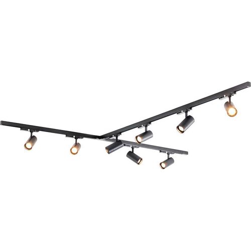 Qub Zoom LED Schienensystem – T-Form – 2x 200cm + 400cm – 8x Spots – 3-Phasen – Deckenstrahler Schwarz – Einstellbare Helligkeit 20W/25W/30W – Farbtemperatur 2700K/3000K/4000K (Warmweiß bis Tageslichtweiß)