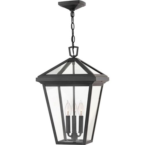 Hängeleuchte außen Aluminium Glas E14 IP44 B: 30,5 cm H: max. 216,7 cm Schwarz 3-flammig Vintage Design