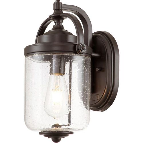 Außenwandleuchte Glas H: 35,5 cm IP44 in ölgeriebenes Bronze E27 Vintage Außenleuchte Wand