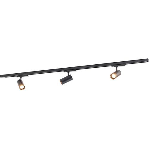 Qub Zoom LED Schienensystem – I-Form – 300cm – 3x Spots – 3-Phasen – Deckenstrahler Schwarz – Einstellbare Helligkeit 20W/25W/30W – Farbtemperatur 2700K/3000K/4000K (Warmweiß bis Tageslichtweiß)
