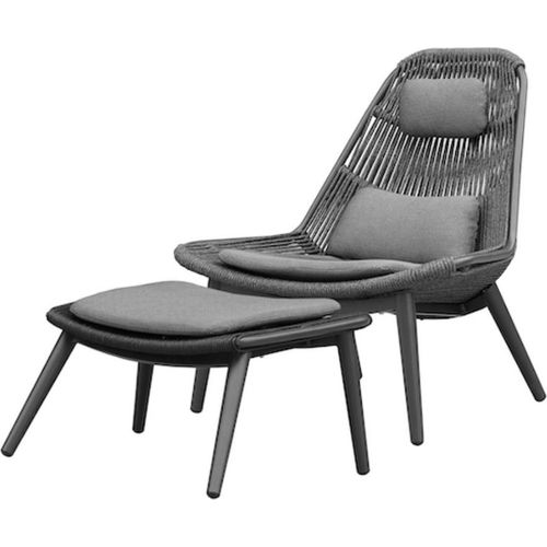 Grattoni Como Lounge Stuhl mit Hocker