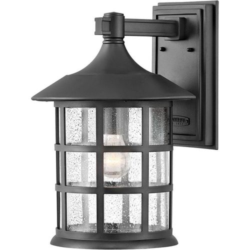 Außenleuchte Wand Glas E27 IP44 H: 38,9 cm Schwarz Vintage Außenlampe