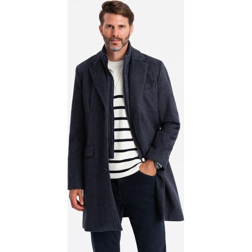 Ombre Clothing Herrenmantel aus Wolle Sarret dunkelblau M