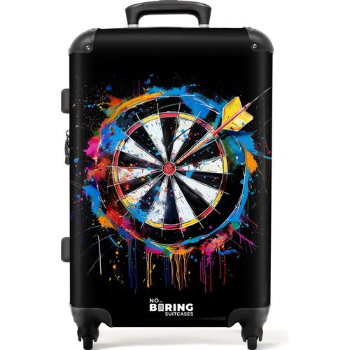 NoBoringSuitcases.com Hartschalen Koffer Mittelgroß 67x43x25 cm, 72L, Graffiti Sport: Dartscheibe, Reisekoffer mit 4 Rollen