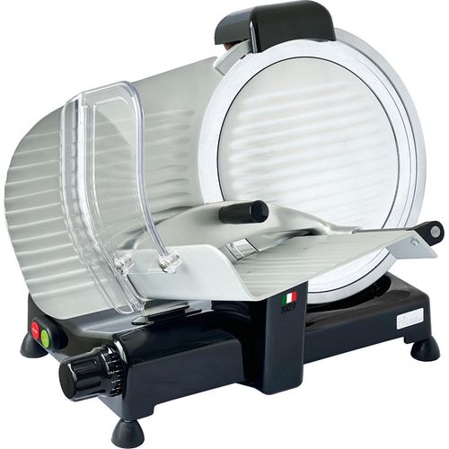 Bikitchen AS3000 Allesschneider Gastro Aufschnittmaschine, schwarz glattes 30cm Hohlschliff Messer
