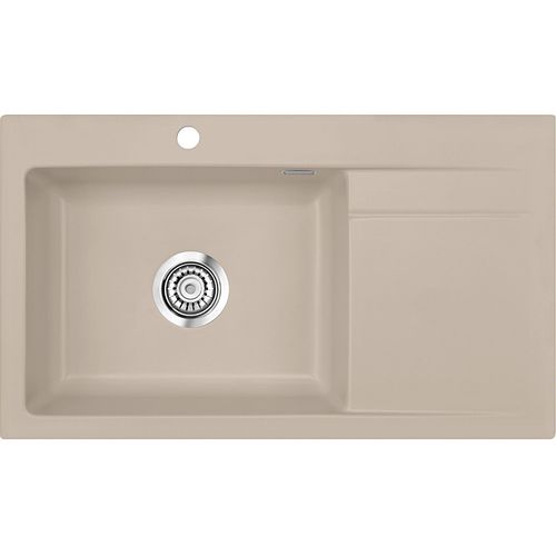 Spüle KeraDomo STEMA 86 SL in FANGO Becken links mit Handbetätigung / Systemceram