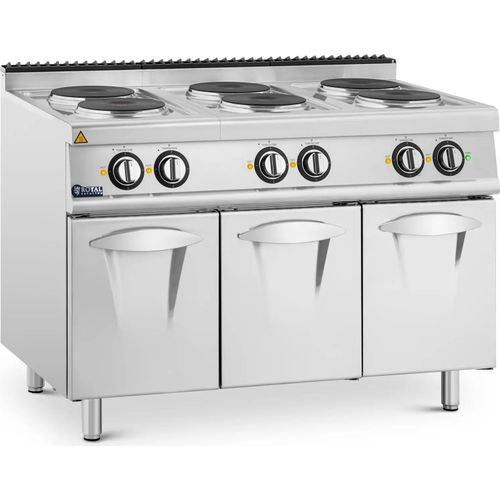 Royal Catering Elektroherd Gastro - 15,6 kW - 6 Platten - Unterschrank -