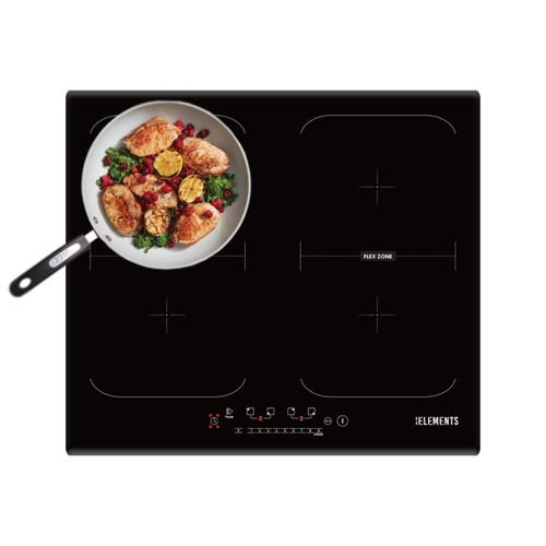 Induktionskochfeld 60 cm mit doppelter Flexzone, 7400 Watt, Rahmenlos, Touch-Bedienung,99Min Timer, Kindersicherung, Automatische Abschaltung