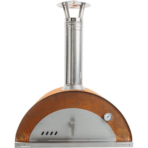 GrillSymbol holzbefeuerter Pizzaofen Pizzo, Edelstahl/Cortenstahl.