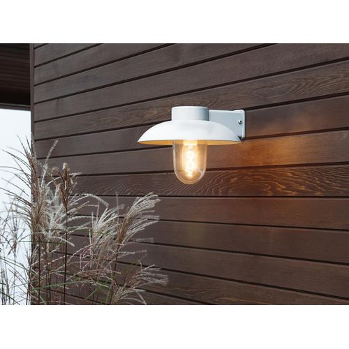 LED Außenwandleuchte Aluminium Weiß im Landhausstil Fassadenbeleuchtung Hauswand