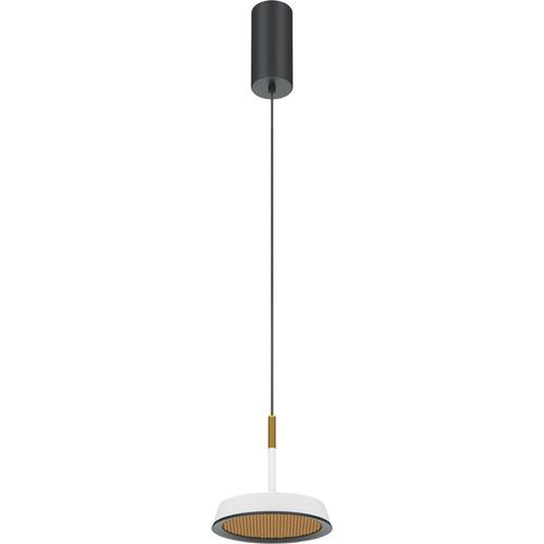 Hängelampe LED Aluminium D: 15,3 cm H: max. 327 cm in Schwarz Weiß Gold rund warmweißes Licht 3000 K 800 lm