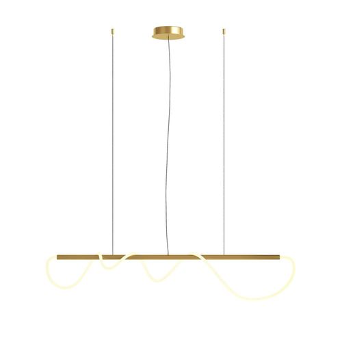 Pendelleuchte LED Aluminium in Gold Weiß länglich warmweiß 3000 K 1250 lm Modern
