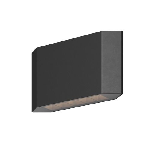 LED Außenlampe Wand Aluminium Up Down B: 20,5 cm IP54 Graphit eckig warmweißes Licht 3000 K 400 lm Modern