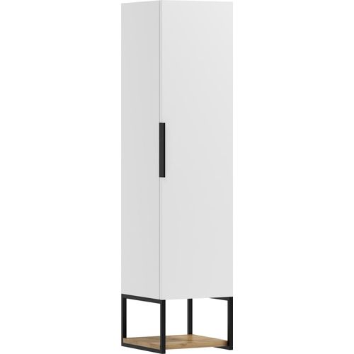 ADK Möbel - Säule Badschrank, 130 cm, stehend/hängend, Holz/Metall, KUBA W3