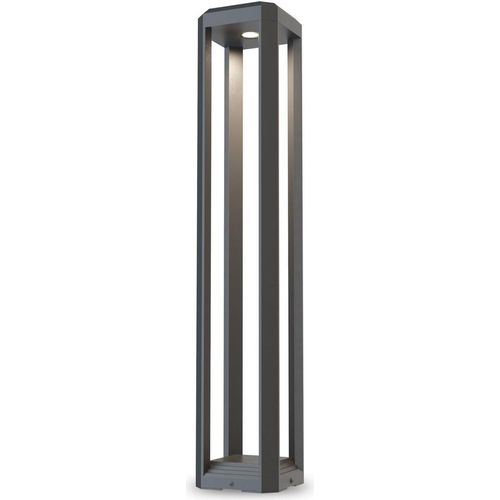 Pollerleuchte LED Aluminium 80 cm IP65 Grau eckig 3000 K warmweiß 680 lm Modern Außenlampe