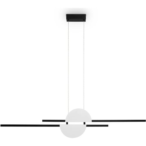 Pendelleuchte LED Aluminium Metall H: max. 204 cm Schwarz Weiß länglich neutralweiß 4000 K 900 lm Modern
