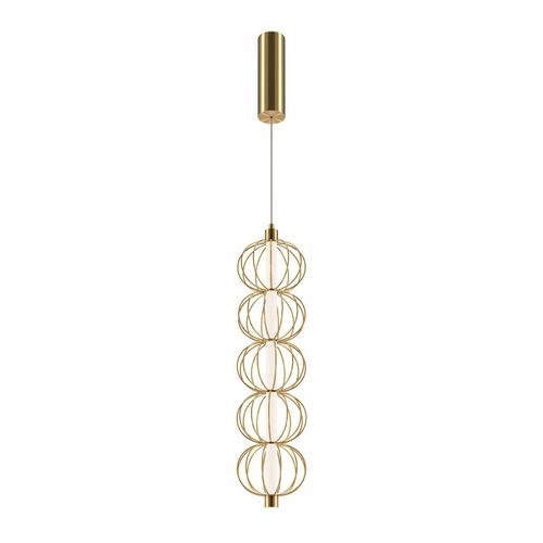 Pendelleuchte Metall LED 13,9 cm breit H: max. 375,8 cm in Gold rund warmweißes Licht 3000 K 1050 lm Modern