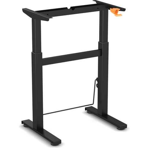Worktrainer - BouncyDesk Kleiner Höhenverstellbarer Schreibtisch Gestell – Stufenlos höhenverstellbares Gasfeder-Schreibtischgestell - Höhe 69-106 cm - Breite 65 cm - Schwarz - Mit Fußschaukel